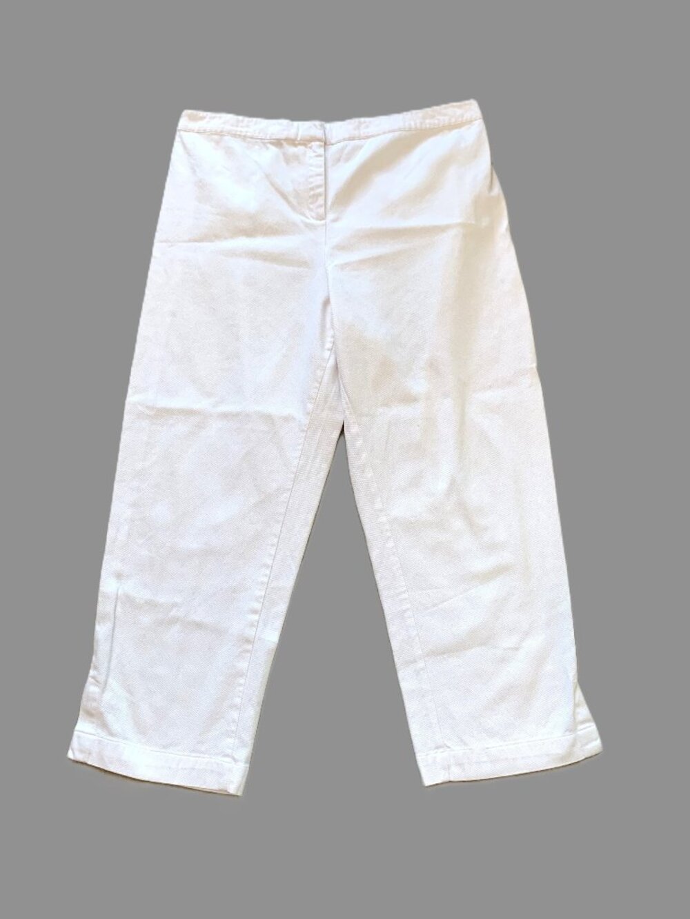 Motherhood Maternity White Pants Elastic Adjustable Waist Straight Leg Size L